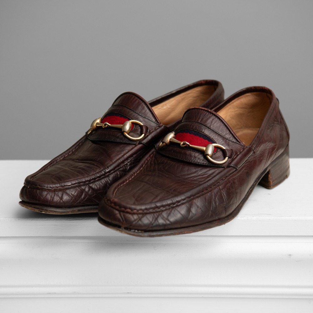 Gucci Men 10.5 Horsebit Loafers Brown Leather Quiet Luxury Old Money Minimalist
